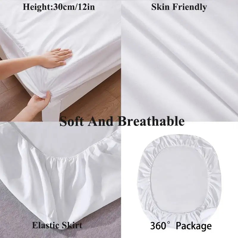 Full Waterproof Mattress Protector, Ultra Soft Breathable Bed Cover with Deep Pocket, Machine Washable ,Various Sizes and colors