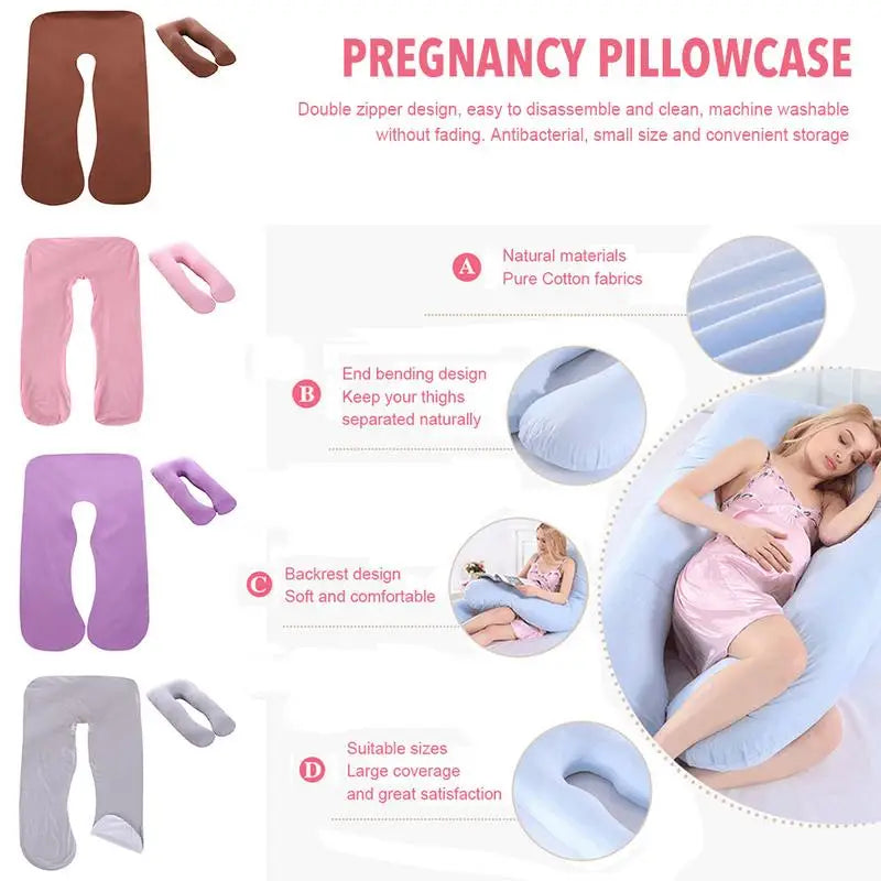 Multifunctional Pregnant Woman Pillow cover Side Lying Cotton Pillowcase Removable And Washable Ushaped Exclud pillowcore